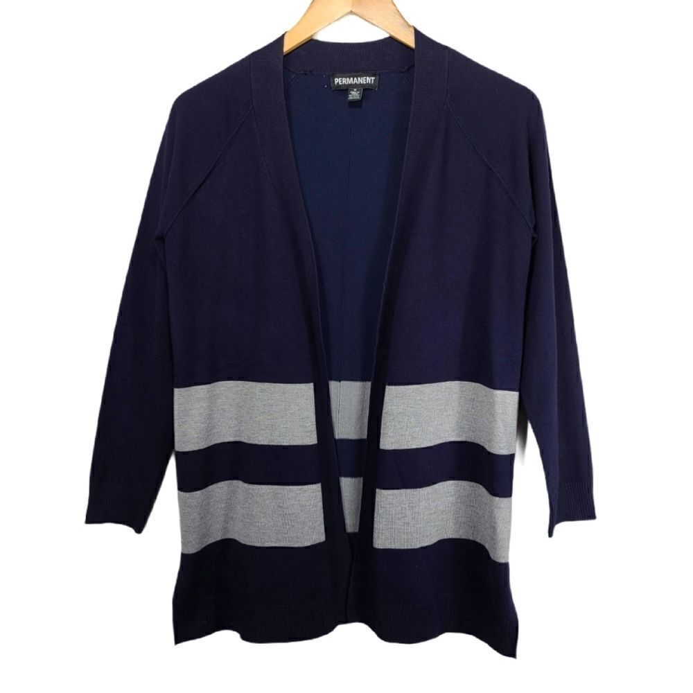 Permanent Blue and Grey Long Cardigan